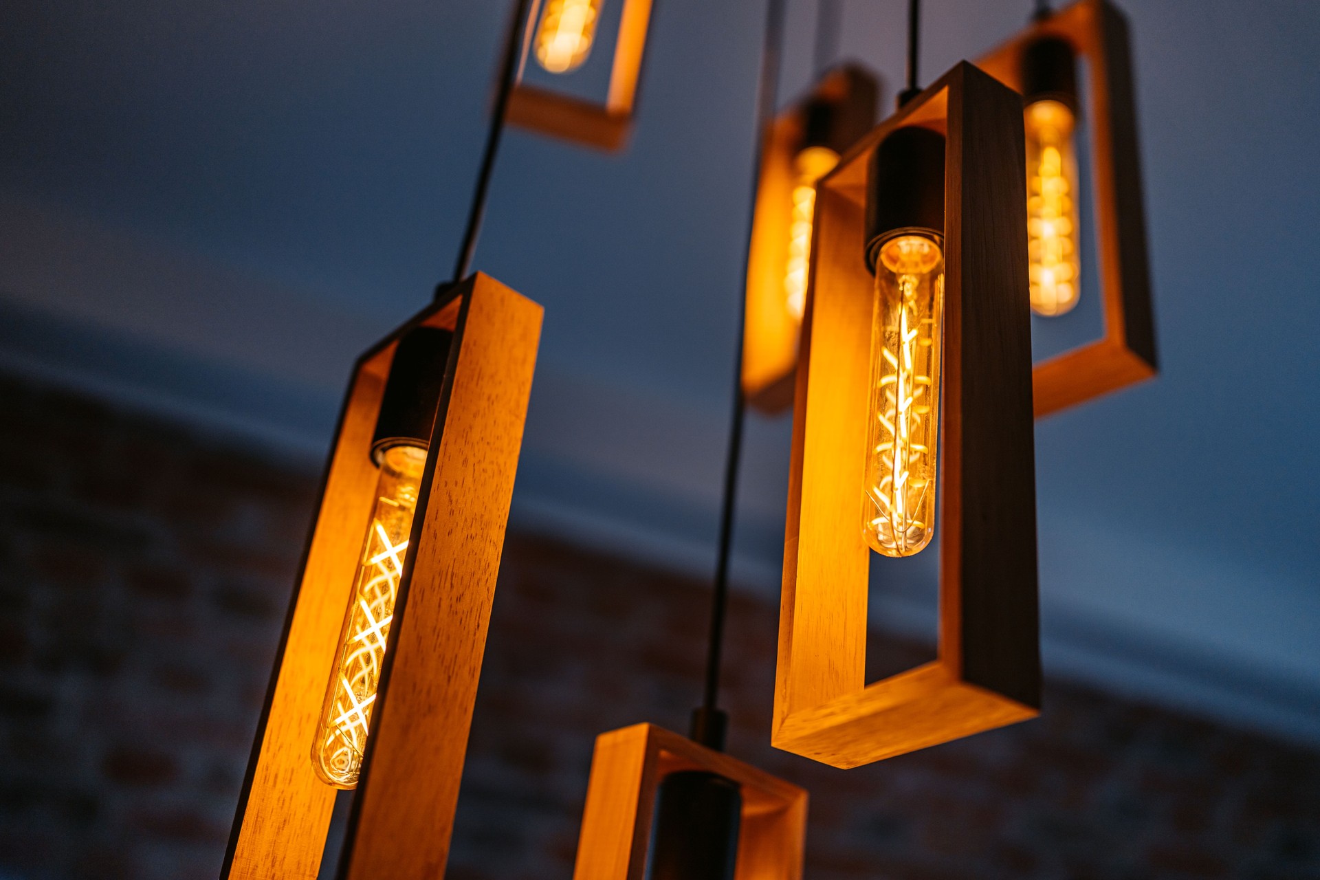 Modern Lights Hanging From The Celling Indoors